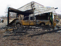 Vehicle and Garage Fire